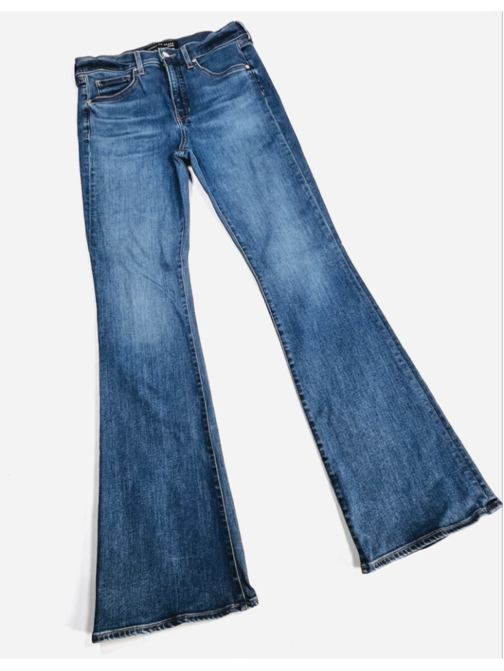 Veronica Beard Womans Jeans Beverly Skinny Flare High Rise Jeans Size 30 Blue